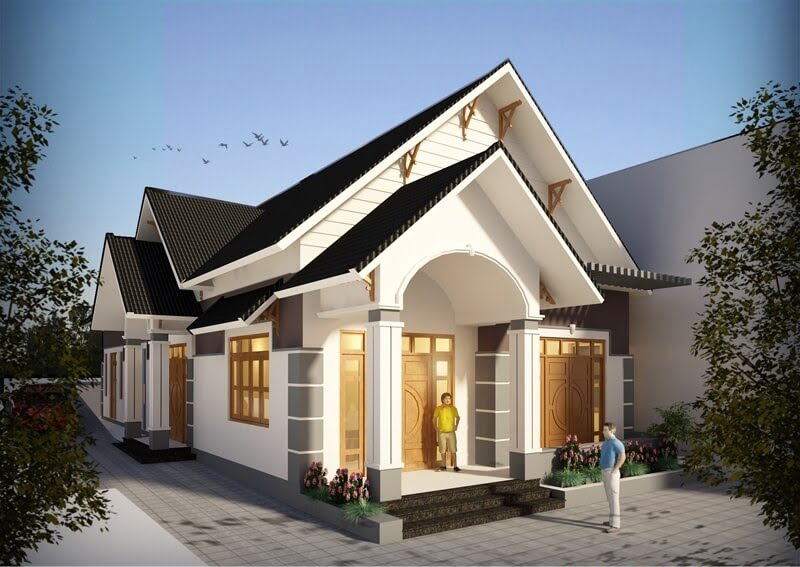 nhà cấp 4 mái thái 8x12m nông thôn