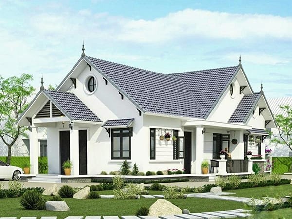 nhà cấp 4 8x12m mái thái có sân vườn
