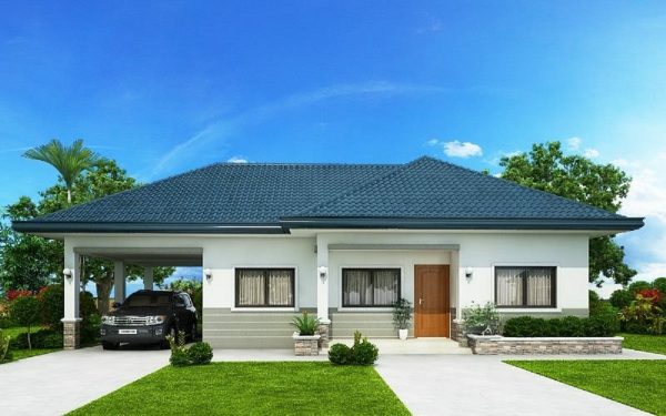 nhà cấp 4 mái thái có gara diện tích 8x12m