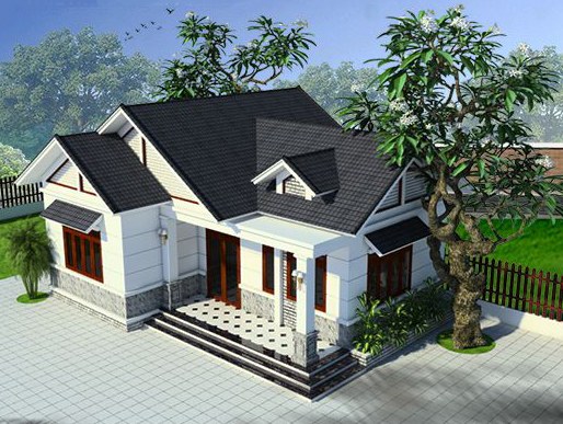 thiết kế nhà cấp 4 mái thái 8x12m đẹp
