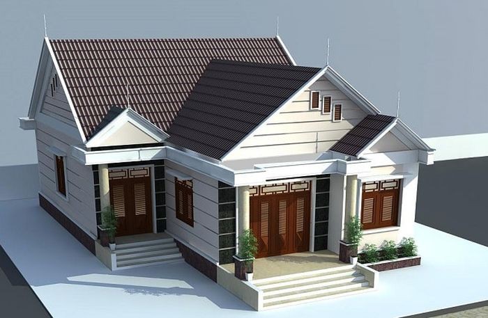nhà cấp 4 thiết kế mái thái 96m2