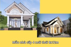 mẫu nhà cấp 4 mái thái 8x12m