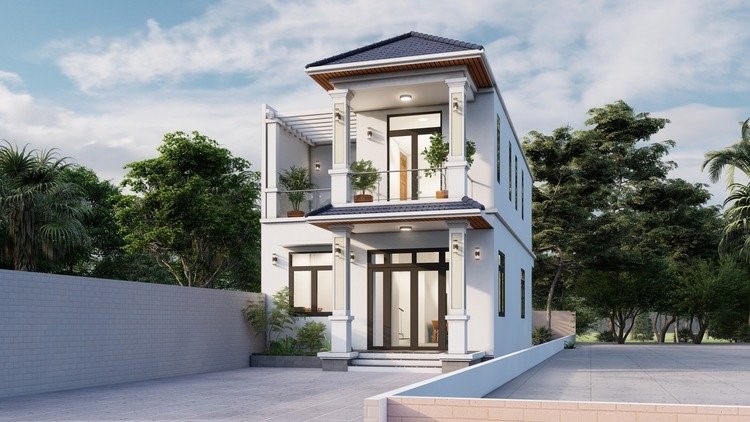 mẫu nhà 2 tầng 3 phòng ngủ đẹp đơn giản