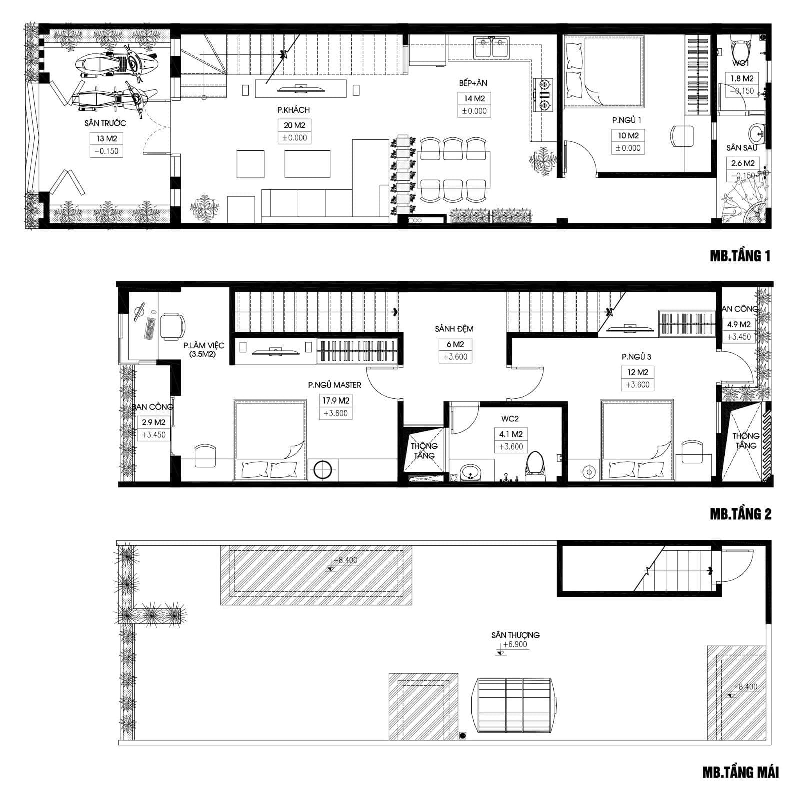 mẫu nhà ống 2 tầng đơn giản đẹp 5x20m