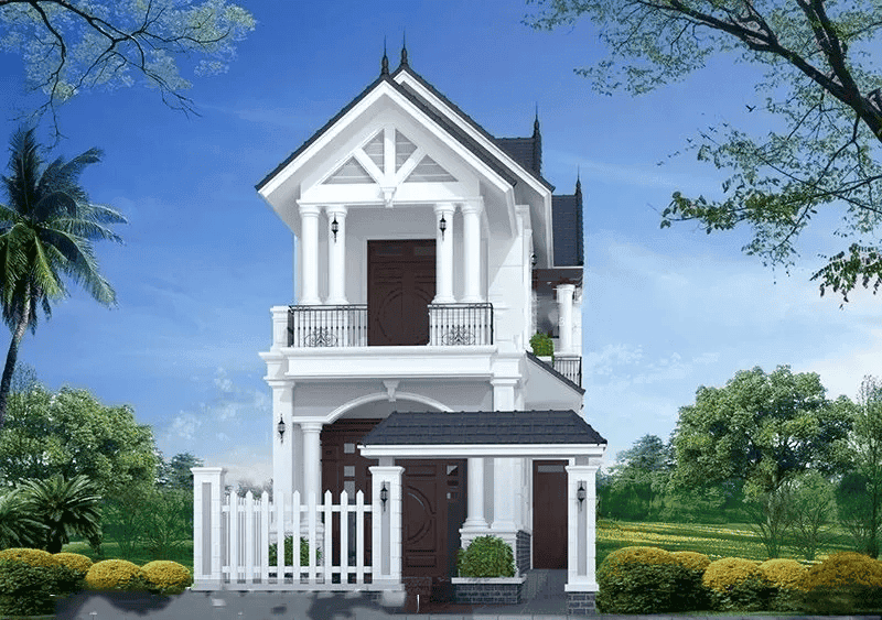 mẫu nhà 2 tầng đơn giản ở nông thôn