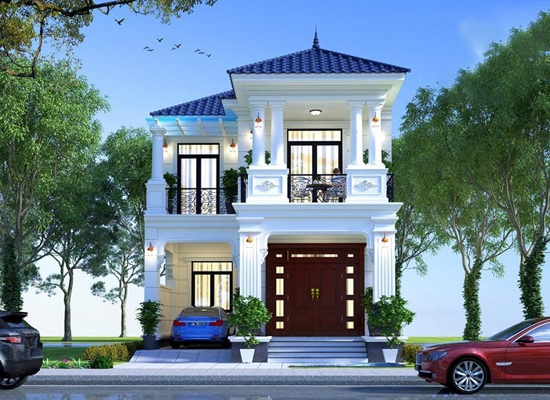 mẫu nhà phố mái nhật 2 tầng