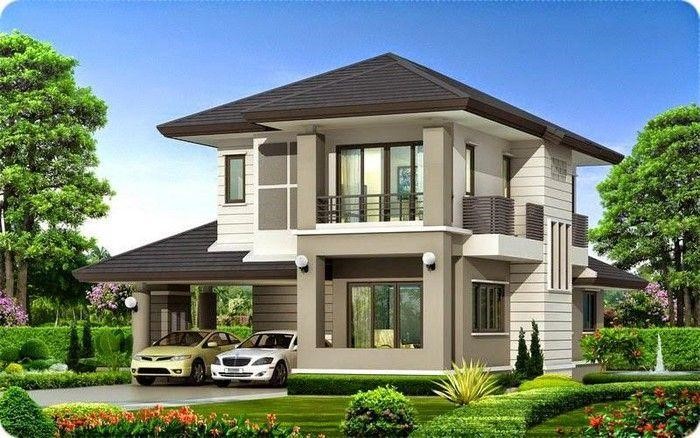 nhà mái nhật 2 tầng có sân vườn