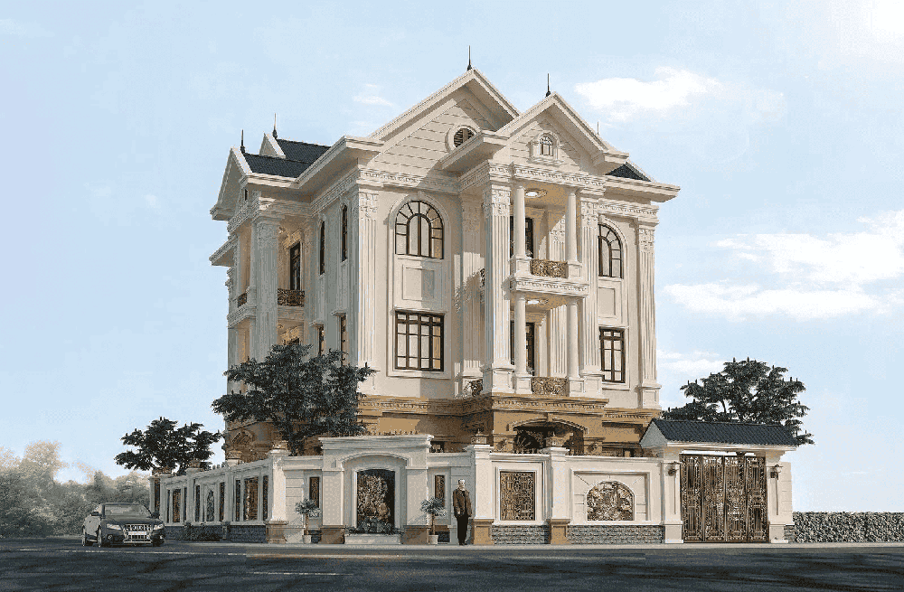 nhà phố 2 mặt tiền tân cổ điển