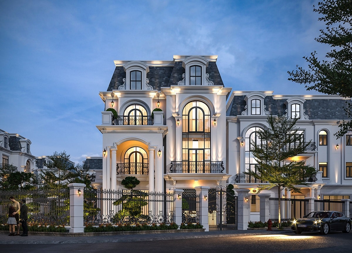 nhà góc 2 mặt tiền phong cách tân cổ điển