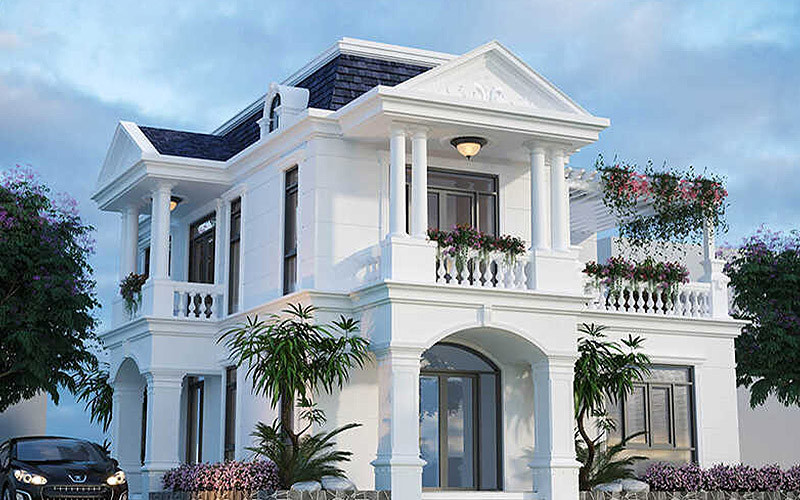 mẫu nhà lô góc tân cổ điển