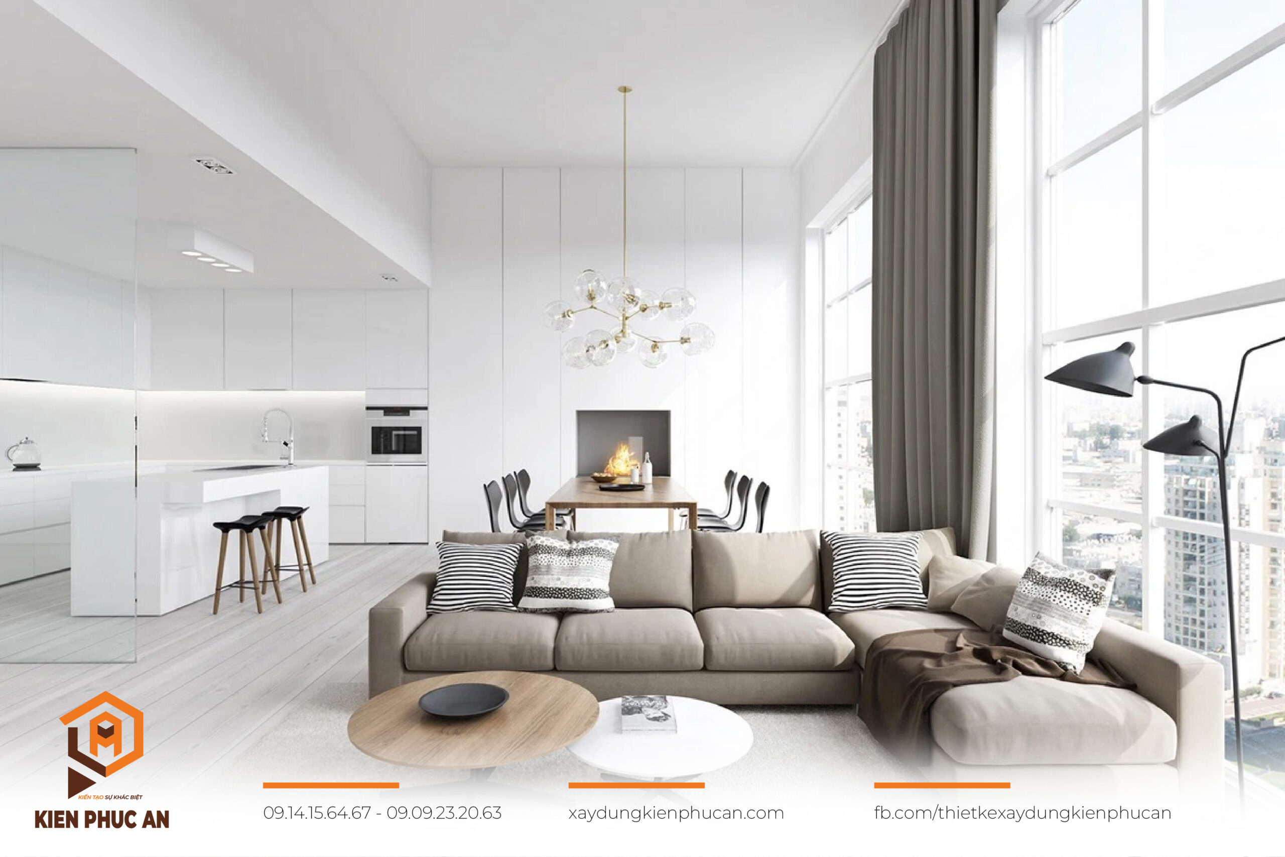 Phòng khách phong cách Bắc Âu