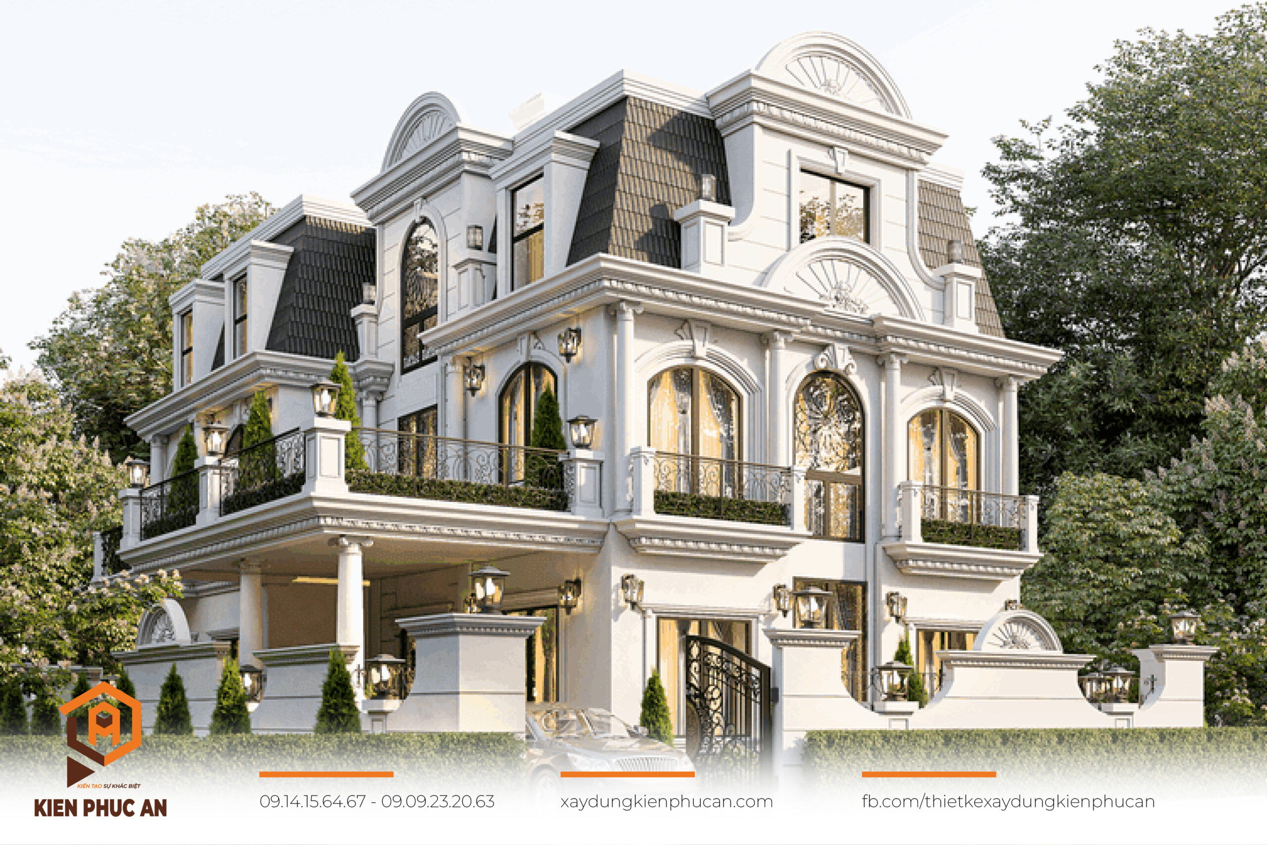 Hoa văn tinh tế của biệt thự tân cổ điển