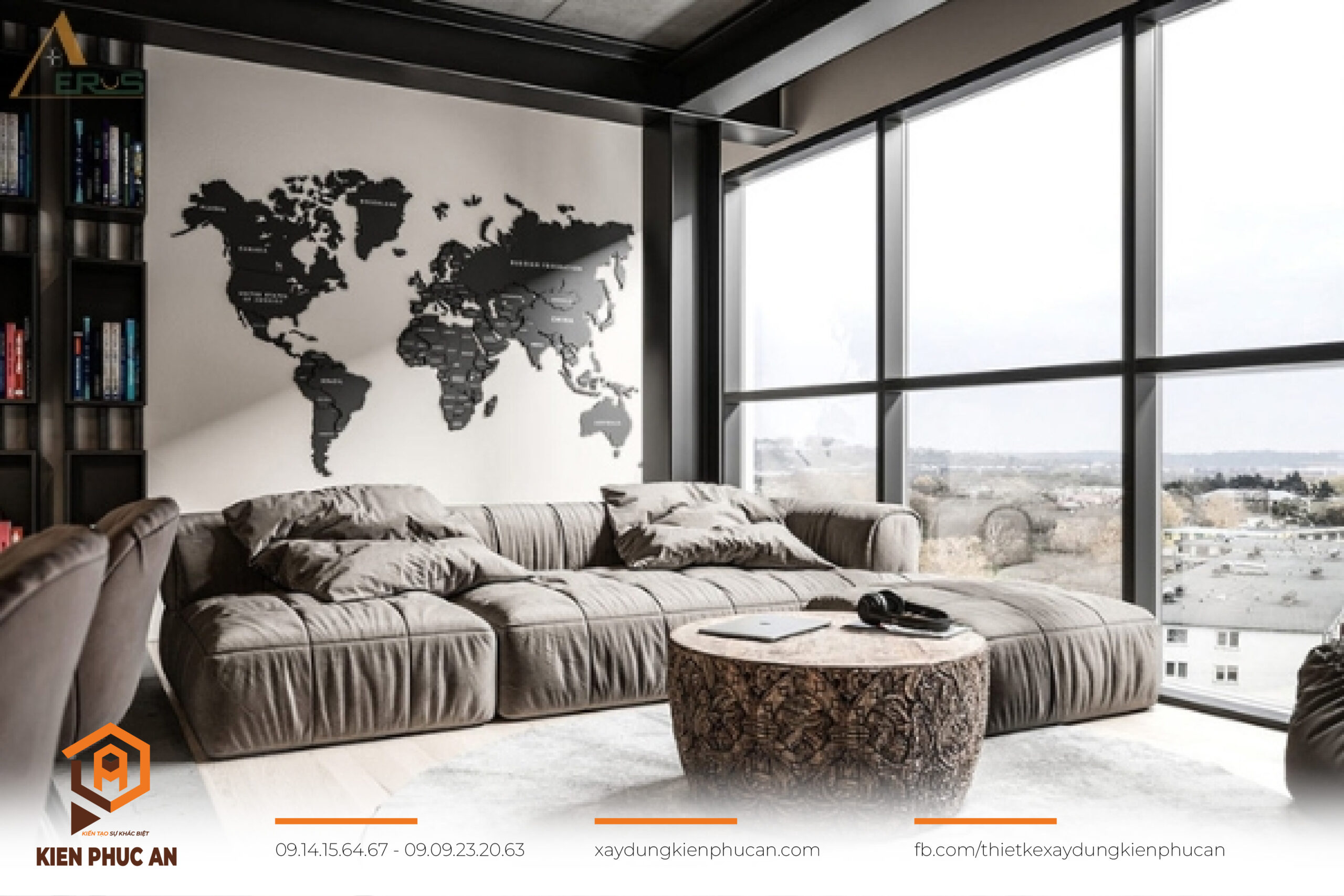 Mẫu chung cư phong cách công nghiệp