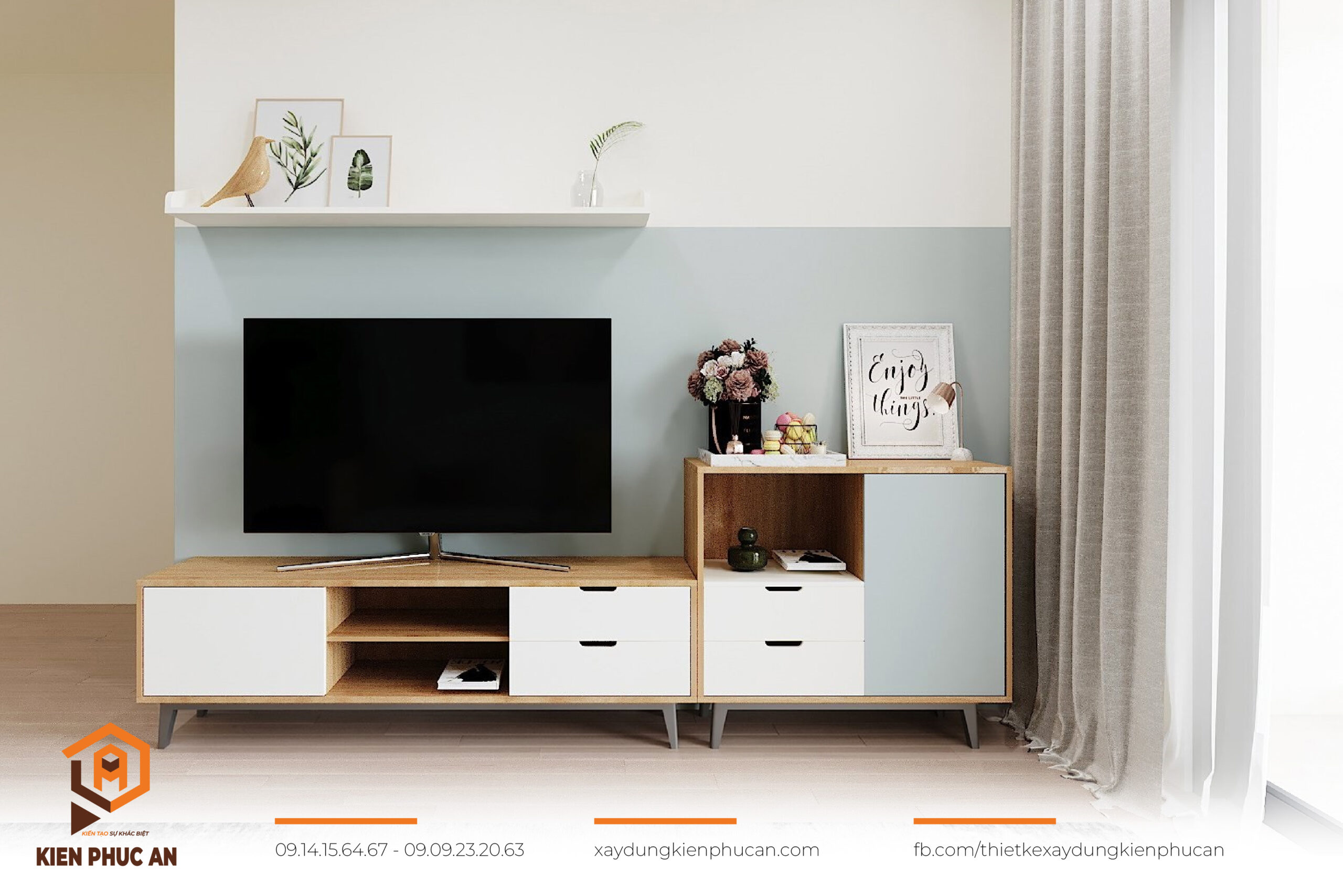 Kệ Tivi trí phòng khách chung cư
