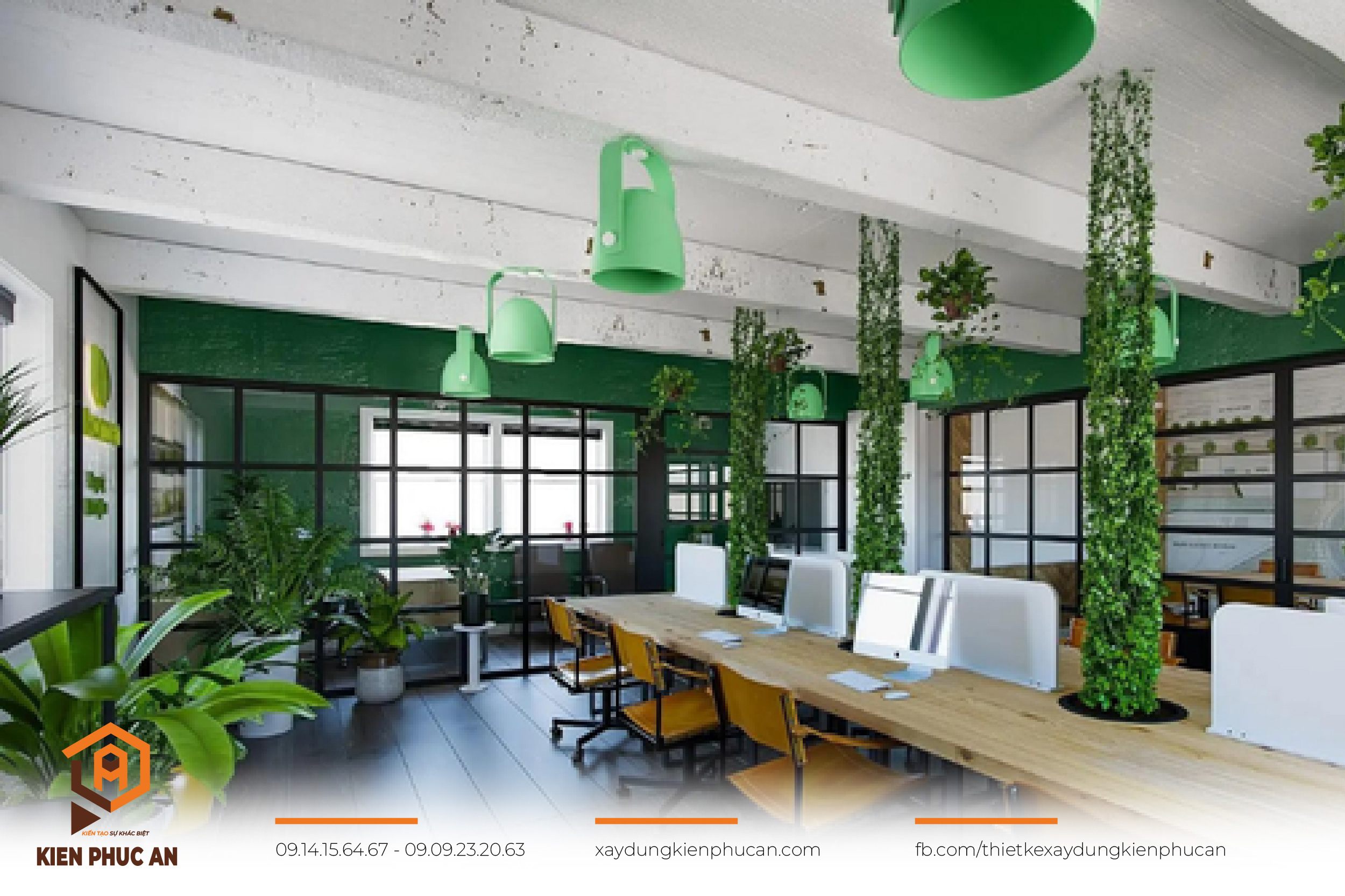 Nội thất văn phòng xanh